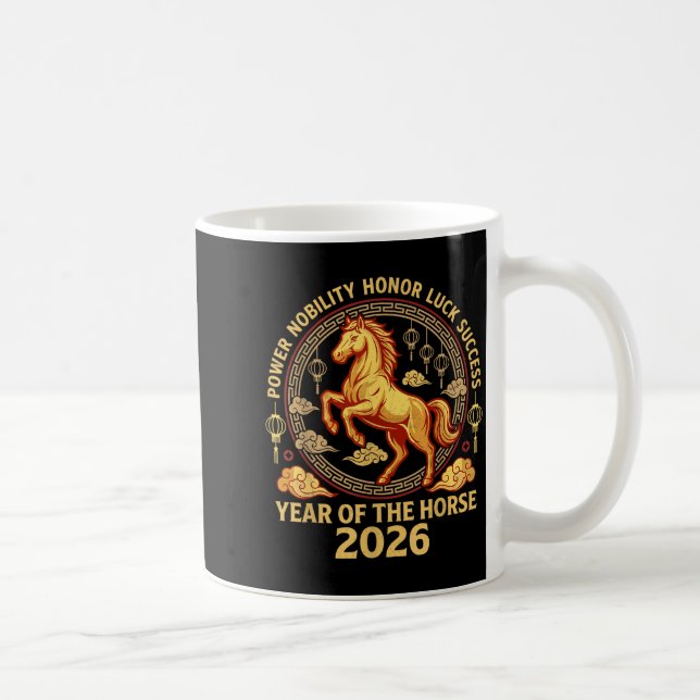 Caneca De Café Happy Chinese New Year 2026 Year Of The Horse 2026 (Direita)