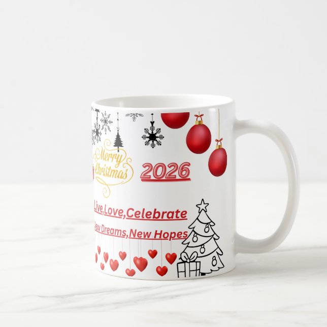 Caneca De Café Happy Christmas Mug – Festive Holiday Coffee Cup (Direita)