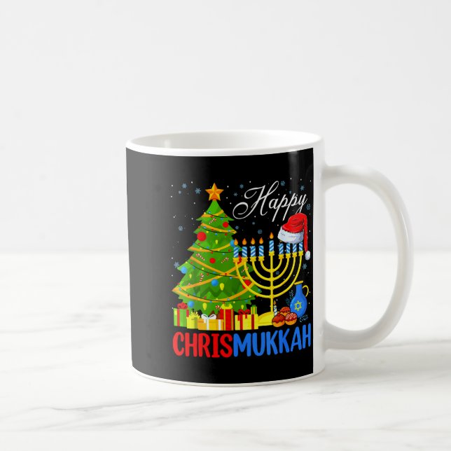 Caneca De Café Happy Christmukkah Funny Hanukkah Christmas Happy  (Direita)