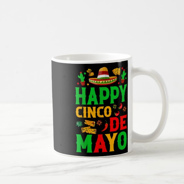 Caneca De Café Happy Cinco De Mayo Mexicano Fiesta Squad 5 De May (Direita)