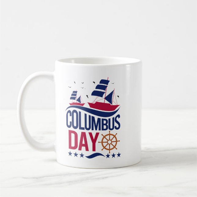 Caneca De Café Happy Columbus Day Mug – Celebrate History (Esquerda)