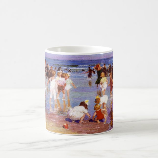 Caneca De Café Happy Days at Beach (por E.H. Potthast) (Centro)
