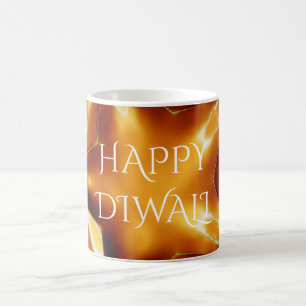Caneca De Café Happy Diwali saudando Dourada estrela brilhante de