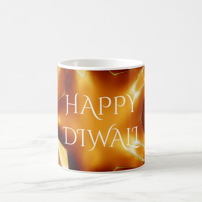 Caneca De Café Happy Diwali saudando Dourada estrela brilhante de (Centro)