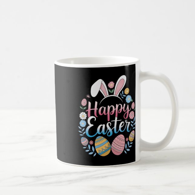Caneca De Café Happy Easter Bunny Spring Easter Egg Easter Shirts (Direita)