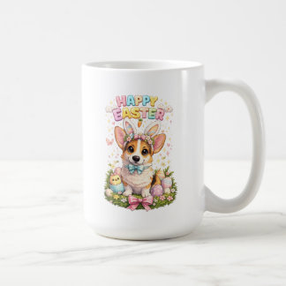 Caneca De Café Happy Easter Corgi Mug – Cute Bunny Ears Dog 