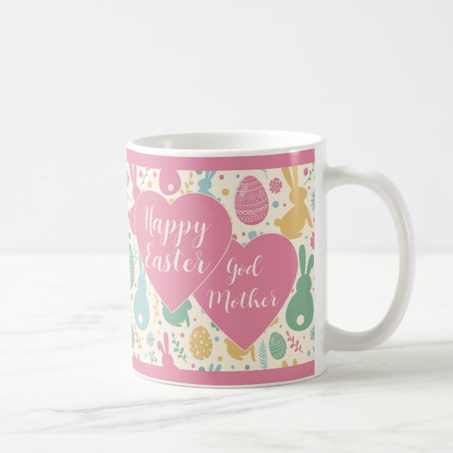 Caneca De Café Happy Easter Godmother bunny Mug (Direita)
