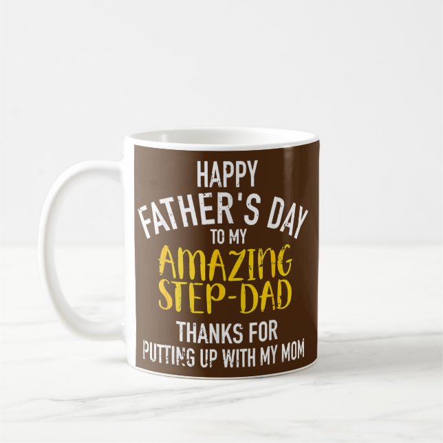Caneca De Café Happy Father's Day Step Dad  (Esquerda)