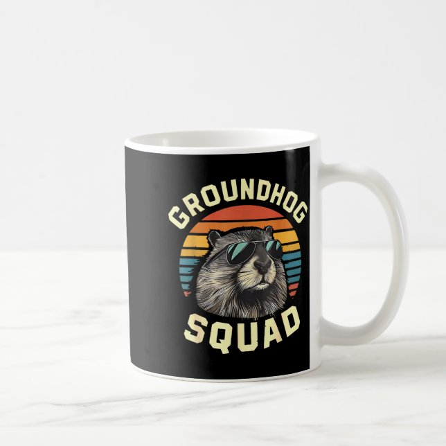 Caneca De Café Happy Groundhog Day 2026 Funny Groundhog Squad  (Direita)
