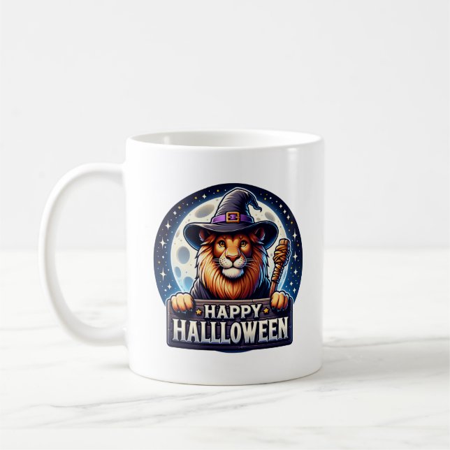 Caneca De Café Happy Halloween Lion Coffee Mug, Animal Gift (Esquerda)