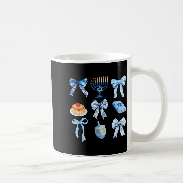 Caneca De Café Happy Hanukkah Coquette Bow Chanukah Jewish Women  (Direita)