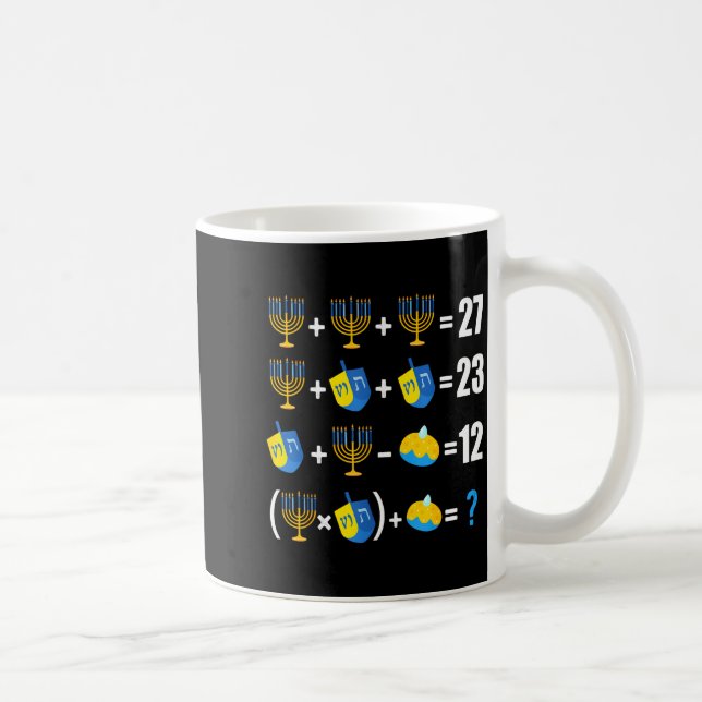 Caneca De Café Happy Hanukkah Menorah Dreidel Doughnut Math Teach (Direita)