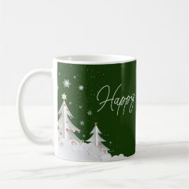 Caneca De Café Happy Holidays – Festive Winter Green Mug