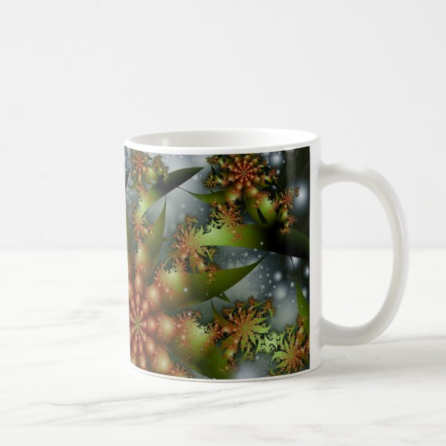 Caneca De Café Happy Holidays Fractal (Direita)