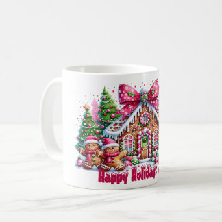 Caneca De Café Happy Holidays Gingerbread House Christmas Mug