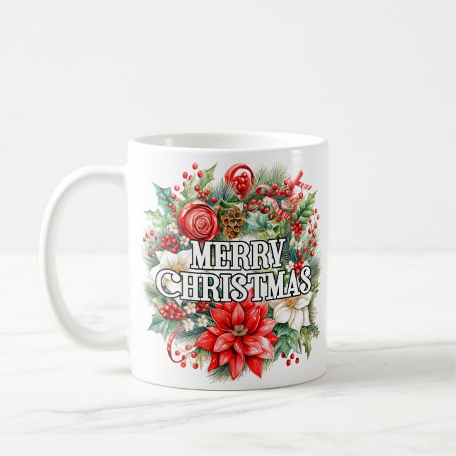Caneca De Café Happy Holidays | Merry Christmas (Esquerda)