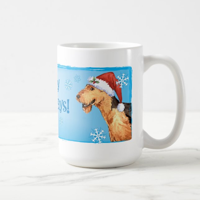 Caneca De Café Happy Howliday Airedale (Direita)