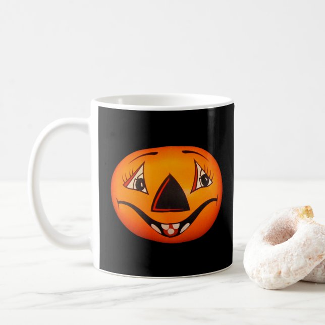 Caneca De Café Happy Jack O’ Lanterna Halloween (Com Donut)