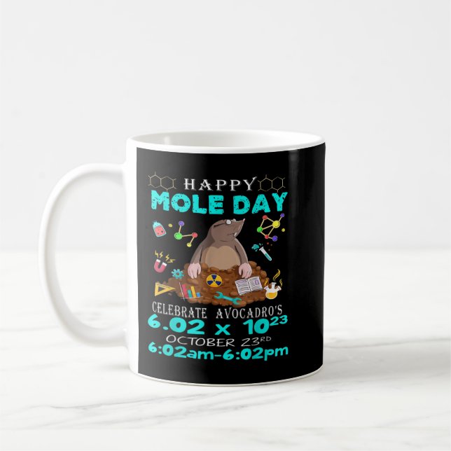 Caneca De Café Happy Mole Day October 23rd Funny Chemistry Scienc (Esquerda)