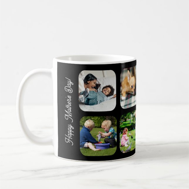 Caneca De Café Happy Mothers Day love you mom photo black red (Esquerda)