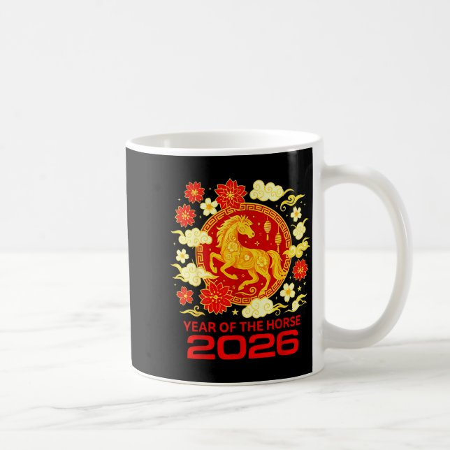 Caneca De Café Happy New Year 2026 Chinese New Year Horse Zodiac  (Direita)