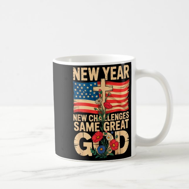 Caneca De Café Happy New Year 2026 Christian Challenges Same Grea (Direita)