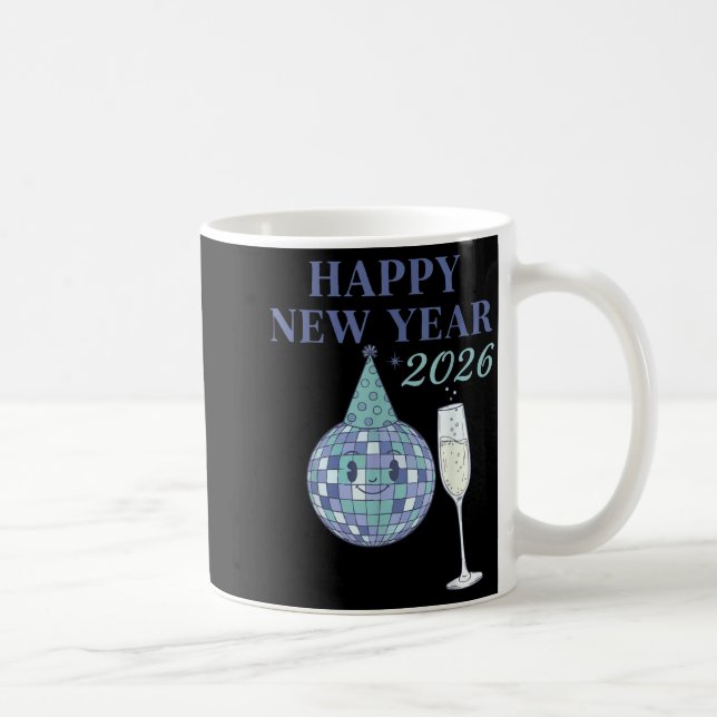 Caneca De Café Happy New Year 2026 Disco Ball Celebration  (Direita)