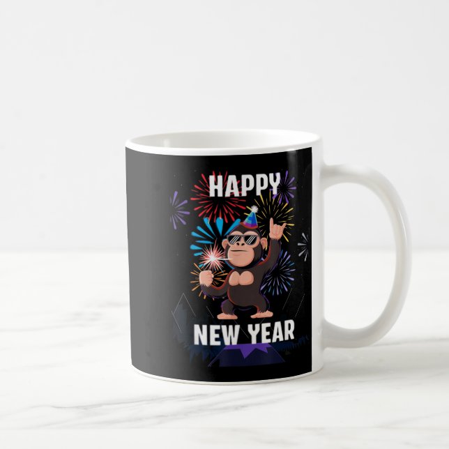 Caneca De Café Happy New Year 2026 Funny Kids Bigfoot Lovers Part (Direita)