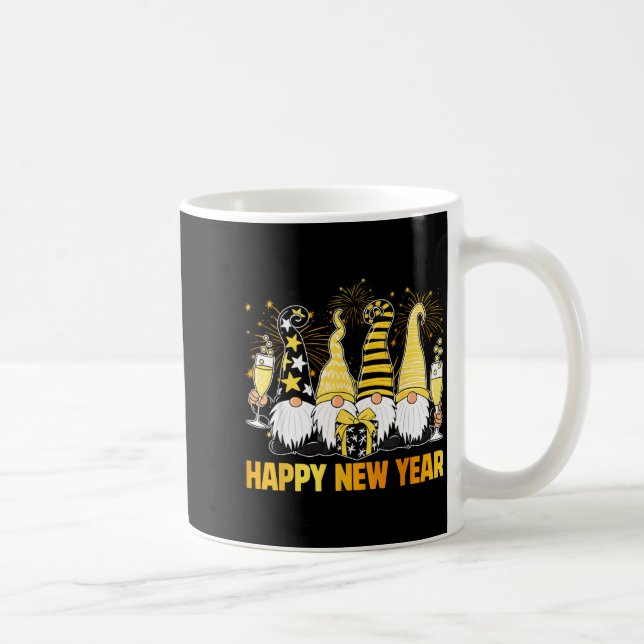 Caneca De Café Happy New Year 2026 Gnomes Drinking Champagne New  (Direita)