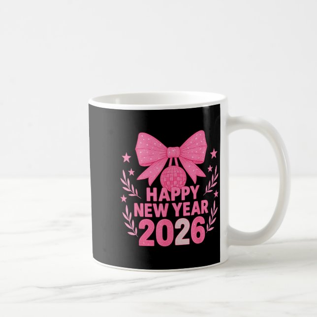 Caneca De Café Happy New Year 2026 Nk Bow Coquette Family  (Direita)