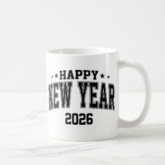 Caneca De Café Happy New Year College Letter Style