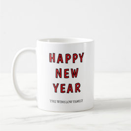 Caneca De Café Happy New Year Mug Personalized Family Name custom