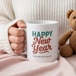 Caneca De Café Happy New Year Mug Personalized Family Name custom