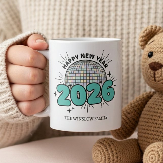 Caneca De Café Happy New Year Mug Personalized Family Name custom (Criador carregado)