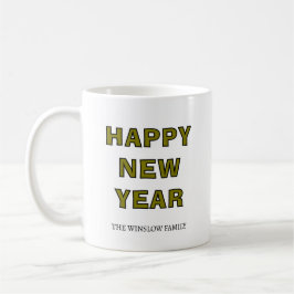 Caneca De Café Happy New Year Mug Personalized Family Name custom