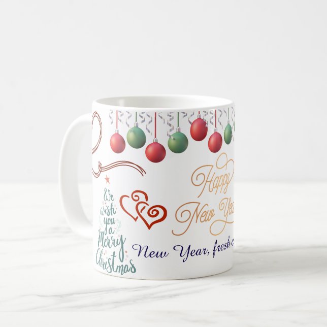 Caneca De Café Happy New Year Mug – Premium Celebration design (Frente Esquerda)