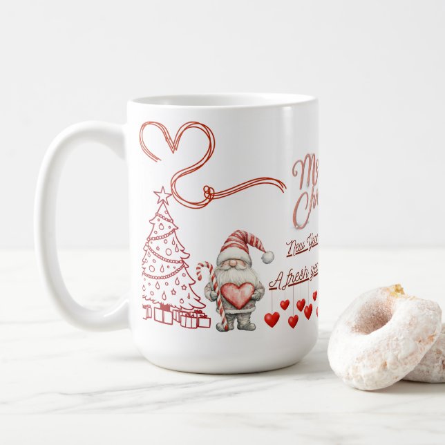 Caneca De Café Happy New Year Mug – Premium Celebration Design (Com Donut)