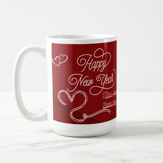 Caneca De Café Happy New Year Mug – Premium Celebration Design (Esquerda)