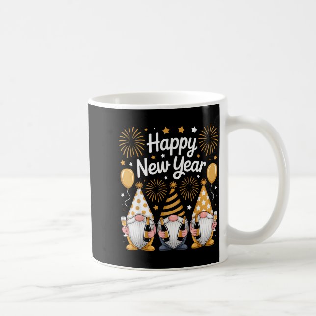 Caneca De Café Happy New Years Eve Party Gnomes Matching Family  (Direita)