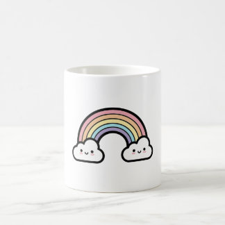 Caneca De Café Happy Rainbow – Cute Kawaii Illustration