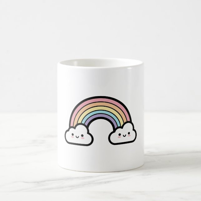 Caneca De Café Happy Rainbow – Cute Kawaii Illustration (Centro)