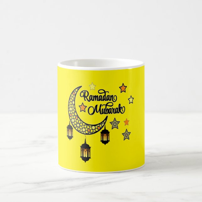 Caneca De Café Happy Ramadan Mubarak Kareem Crescent lanterna (Centro)