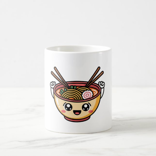 Caneca De Café Happy Ramen Buddy Cute Food Character Sticker (Centro)
