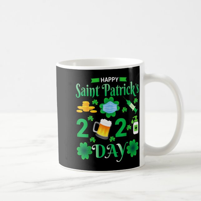 Caneca De Café Happy Saint Patrick's Day 2024 Irish Shamrock Face (Direita)