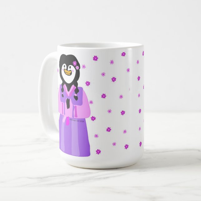 Caneca De Café Happy Seollal Penguin (Frente Esquerda)