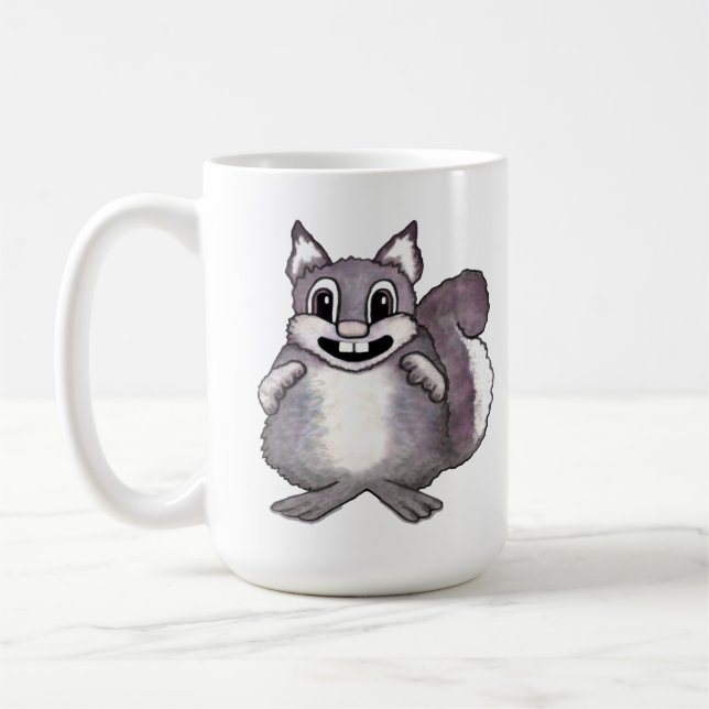 Caneca De Café Happy Squirrel Cartoon Drawing  (Esquerda)