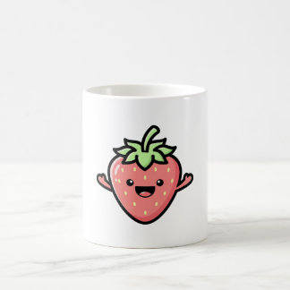 Caneca De Café Happy Strawberry – Cute Kawaii Illustration