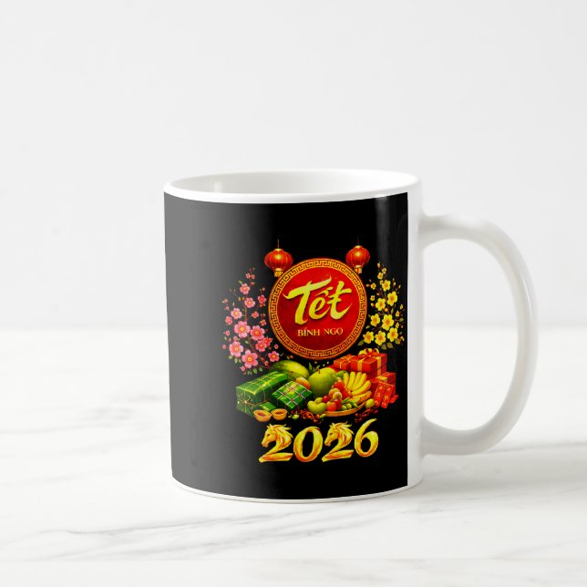 Caneca De Café Happy Tet 2026 Year Of The Horse Vietnamese Tet Ng (Direita)