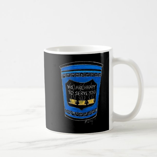 Caneca De Café Happy To Serve You Nyc Blue Greek Deli Coffee Cup  (Direita)