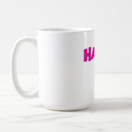 Caneca De Café HAPPY Typography – Bold Positive Vibes Design